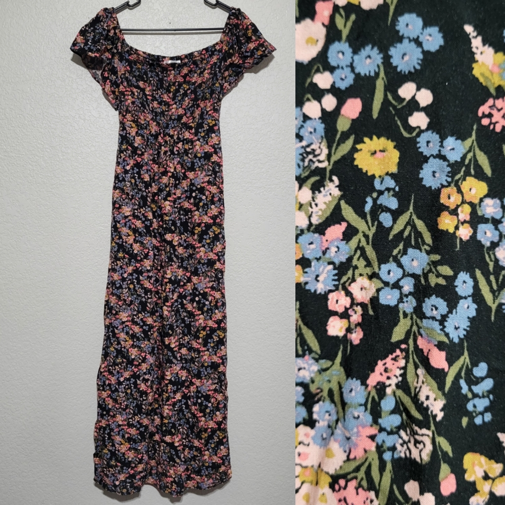 Motherhood Maternity Floral Maxi Dress - Black, Blue, Pink, Yellow
